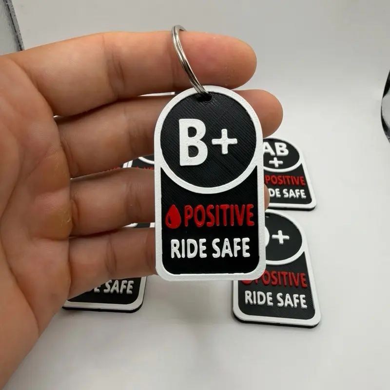 Motorcycle Blood Type Emergency Keychain | Ride Safe Medical ID Tag