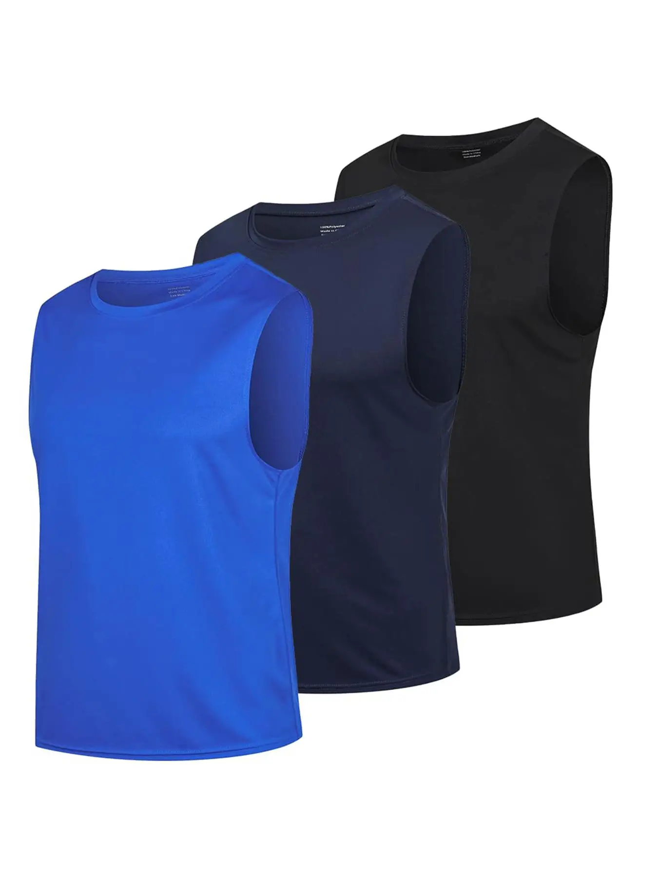 Men's Solid Round Neck Sports Vest, Streetwear Quick Drying Breathable Loose Crew Neck Tank Top, Running Vest, Summer Outfits 2024, Gym Outfits