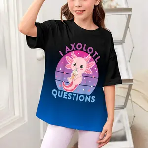 I Ask Axolotl Questions Kids Cute Axolotl Retro Vintage T-Shirt
