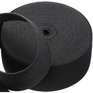 2 Inch by 11 Yard Heavy Stretch High Elasticity Elastic Spool Knit Elastic Bands for Sewing (Black, 2inch)
