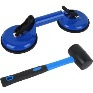 Floor Gap Fixer Tool for Laminate Floor Gap Repair Include Suction Cup and Mallet -Blue Kit(Can't use on scraped surface floor)