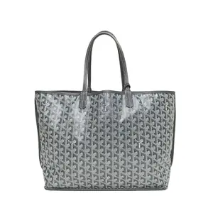 Pre-owned Goyard 【Alea】GOYARD Gray PVC Sliver Hardware Anjou P206436246