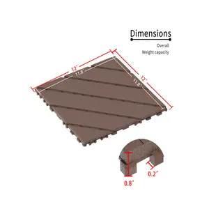 Interlocking Floor Tiles – 12x12 Inch Patio Deck Tiles for Outdoor Balcony, Heavy Duty PP Interlocking Mats for Bathroom, Drainage Decking Tiles for Pool Area, DIY Puzzle Flooring for Garage Kitchen