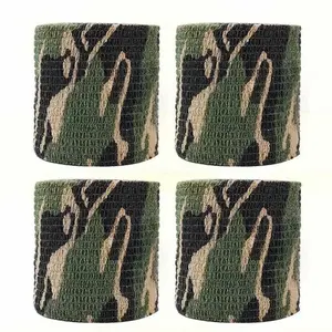 Outdoor sports camouflage self-adhesive bandage roll, waterproof and breathable military camouflage tape, non-woven invisible bandage for sprains and first aid, wrist and ankle support and protection, high-strength elastic sports protective gear.