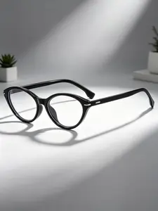Women's Cat Eye Glasses, Vintage Oval Frame, Lightweight Transparent Lenses, Available in 3 Colors, Fashionable Eyewear for Women