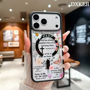 Religious Happy Bible Quotes Pattern Magnetic MagSafe Phone Case for iPhone 17 Air/16 Pro Max 15 Pro 14 13 12 11 Plus Lightweight Shockproof Slim Protective Cover Supports Wireless Charging Case Casing