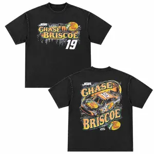 Vintage Chase Briscoe 19 Racing Graphic Tee Retro NASCAR Style Washed Black Oversized Streetwear Double Sided Motorsport Fan Shirt Unisex Casual Summer Top, Menswear & Underwear - Men's Tops - T-shirts - Men's Short-sleeve T-shirts