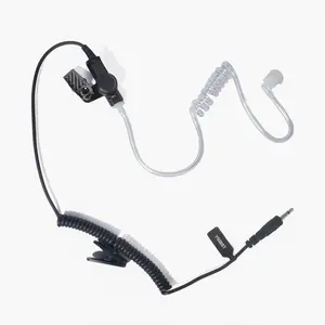 YNIBST 2.5mm Listen Only Surveillance Earpiece, Clear Acoustic Tube Walkie Talkie Headset Compatible with Two Way Radio & Speaker Mic Jack for Police Security Law Enforcement