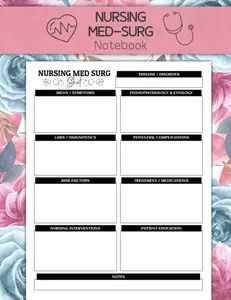 Med Surg Nursing Notebook: Simple Blank Template Notebook for Medical Surgical Nursing, 120 pages Paperback – March 26, 2023