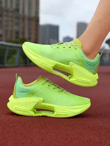 New Sporty Casual Single Shoe for Men and Women, Flyknit Mesh Lacing Simple Breathable Fashion Running Shoes, All-Season Style