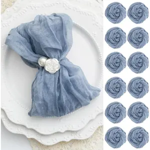 6-102pcs Cheesecloth Napkins Wedding Gauze Napkins Xmas New Year Decoration Dinner Birthday Home Party Christmas Table Decor