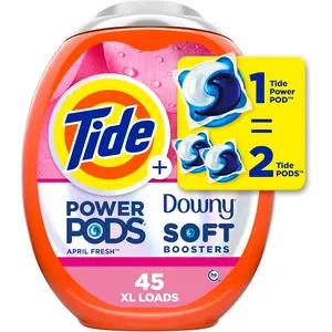 Power PODs 2-in-1 Laundry Detergent Pacs with Downy Soft Boosters, Lasting Freshness with April Fresh Scent, 45 Count,  Laundry Detergent, Washing Detergent