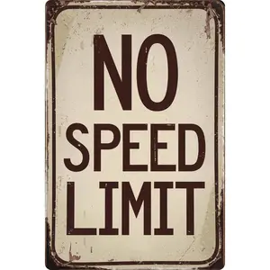 Street Signs For Bedroom Car Wall Decor Grunge Room Decor Vintage Room Decor No Speed Limit Signs Vintage Reproduction Funny Garage Man Cave Metal Sign 8x12 in
