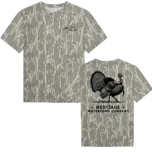 Retro Heritage Waterfowls Company Turkey Greenleaf Mossy Oak T Shirt 3D, American Flyway Waterfowls Mossy Oak T-shirt 3D, Hunting Shirt, 3D T Shirt