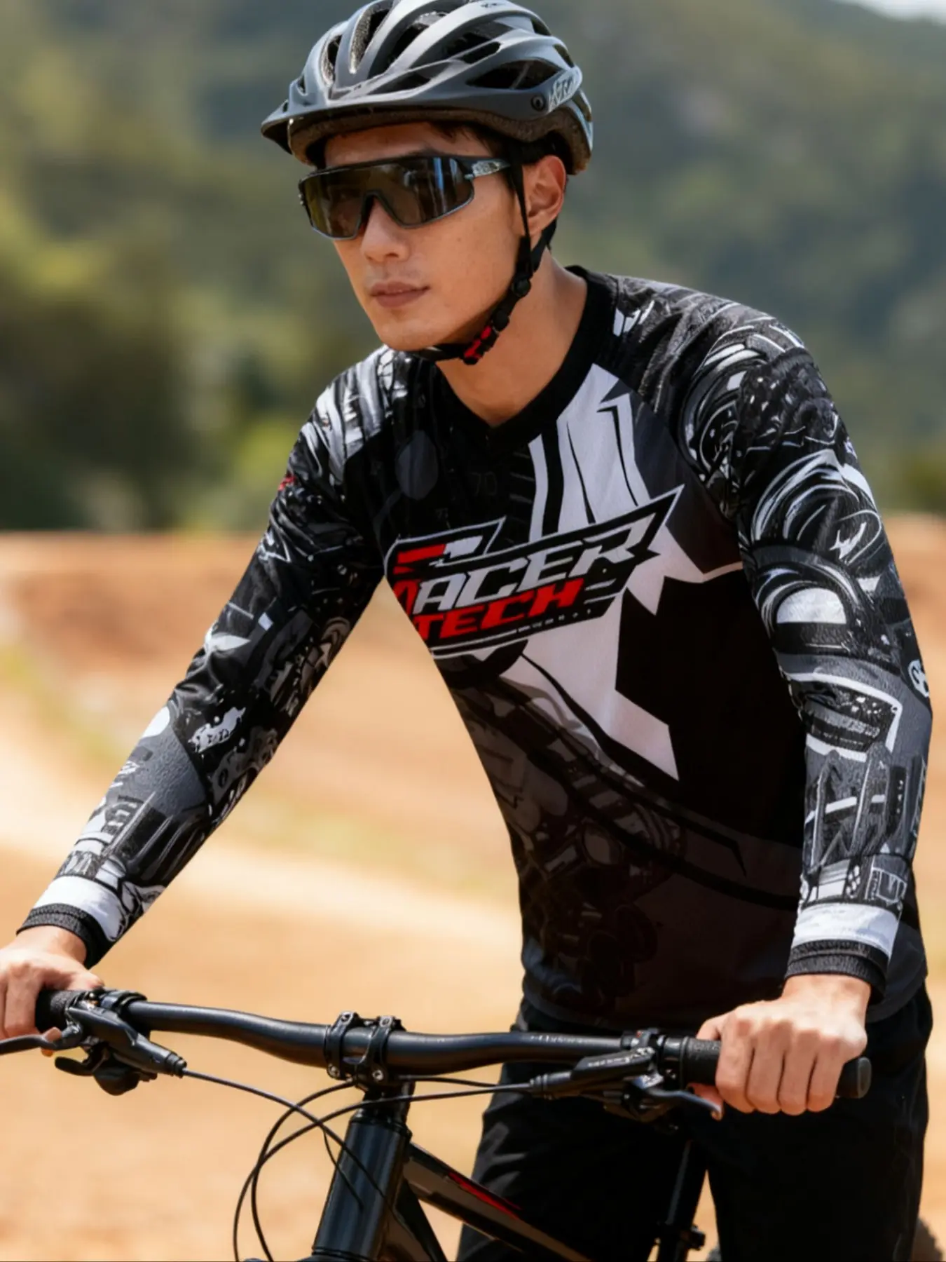 Motocross Shirt Long Sleeve Men Downhill Jersey Off-Road Bicycle Racing T-Shirt Lightweight Jersey Quick Dry Cycling Enduro Polera Mtb Jersey Athletic Techwear Sports Top Athletic Tops Sports Clothing