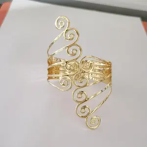 Wings Boho Upper Arm Bracelet Cuff Bangle Gold Silver Angel Wings Open Upper Arm Bangle Bracelet Adjustable Armband Jewelry for Women