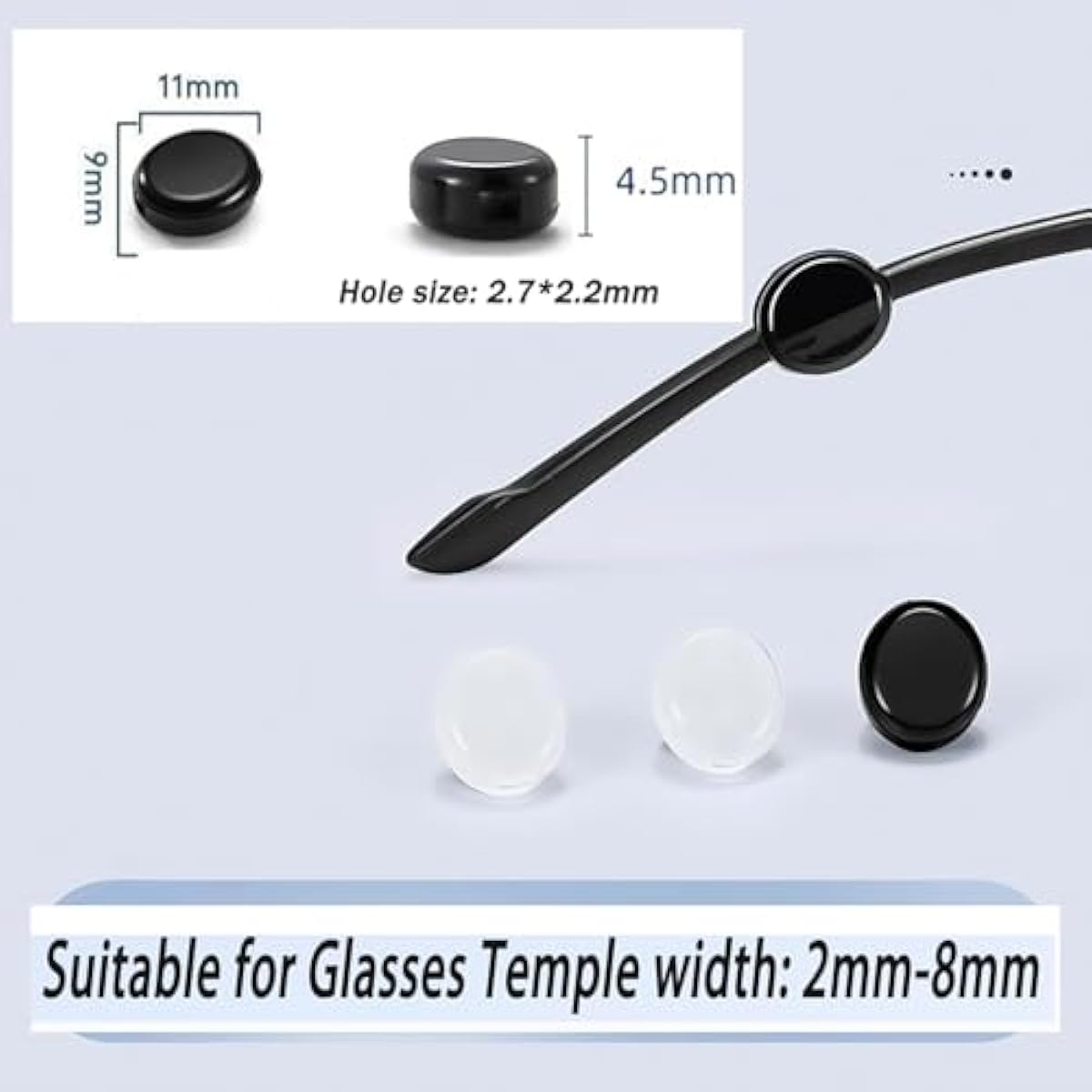 12Pairs Glasses Temple Grips, Anti-slip Silicone Eyewear Retainer, Mini Round Ear Hook Grips for Glasses Sunglasses