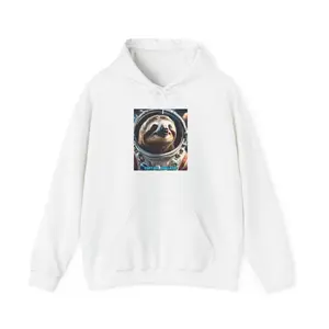 Cosmic Sloth Hoodie - Fun Gift for Animal Lovers, Unisex Pullover, Perfect for Cozy Nights, Unique Sloth Design, Space-Themed Apparel