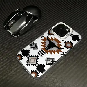 Vintage Tribal Bull Head Print Phone Case Durable Hard Acrylic Back Case With An Anti-Yellowing Coating, Made From High-Quality Designed For Reliable Drop Protection For Your Phone For iPhone 17.16.15.14.13.12.11.X.XS.XSMAX.XR.8.7