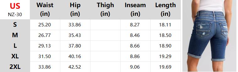 Plus Size Women's Ripped Denim Jean Shorts High Waisted Stretchy Folded Hem Short Jeans for Everyday Wear Comfortable & Stylish Bottom - Womenswear