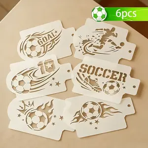 6 Piece Football Face Painting Templates, Reusable Washable Designs, Perfect for Sports Events, Festivals, Fabric, Canvas, Home Decor, Art Projects