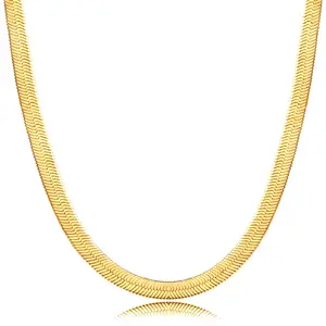 Tewiky Gold Snake Chain Necklace Trendy Necklace Jewelry Gift for Valentine's Day