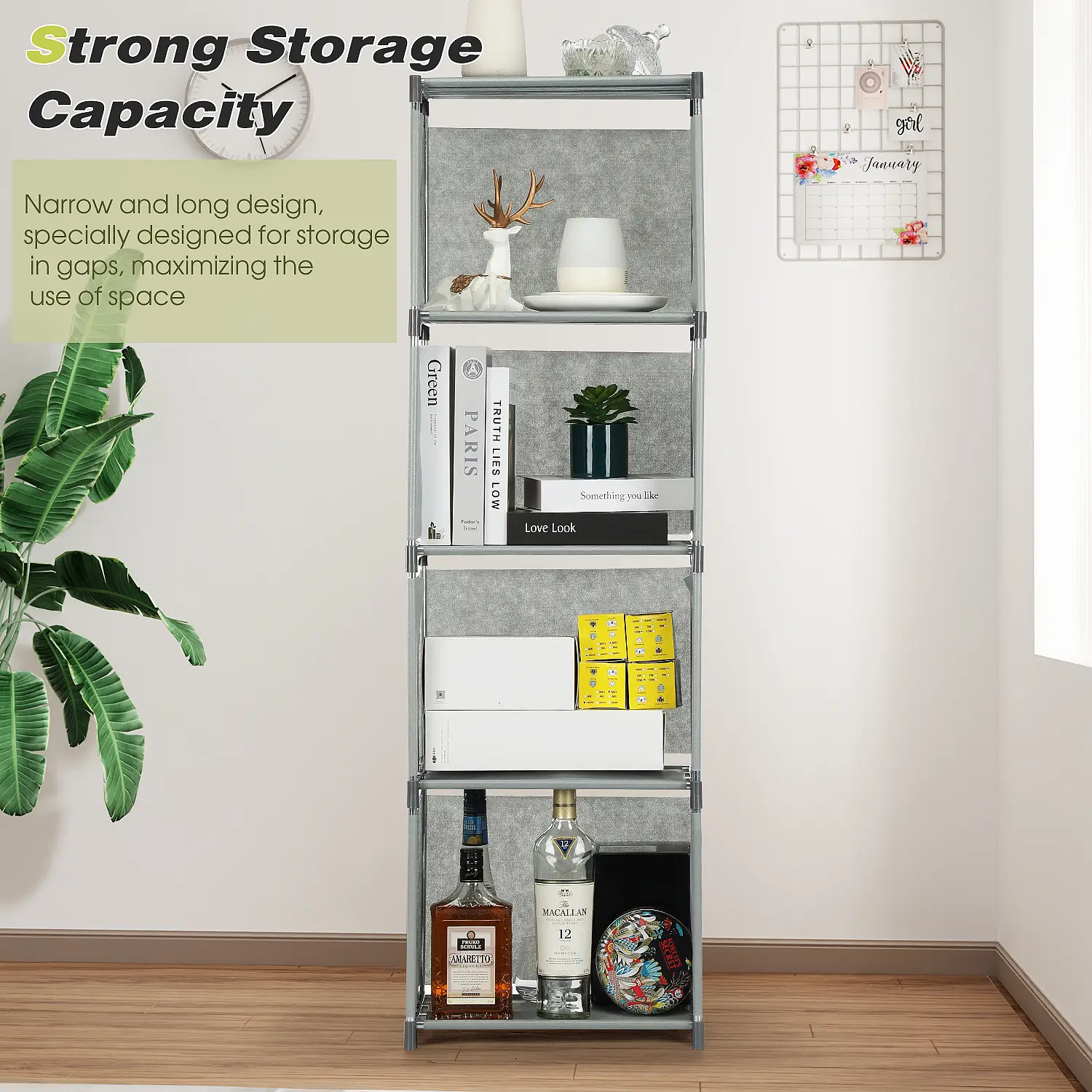 OYAJIA 4 Cube Storage Organizer - DIY Bookshelf Bookcase & Closet Organizer For Bedroom, Living Room, Office - Space-Saving & Easy Assembly