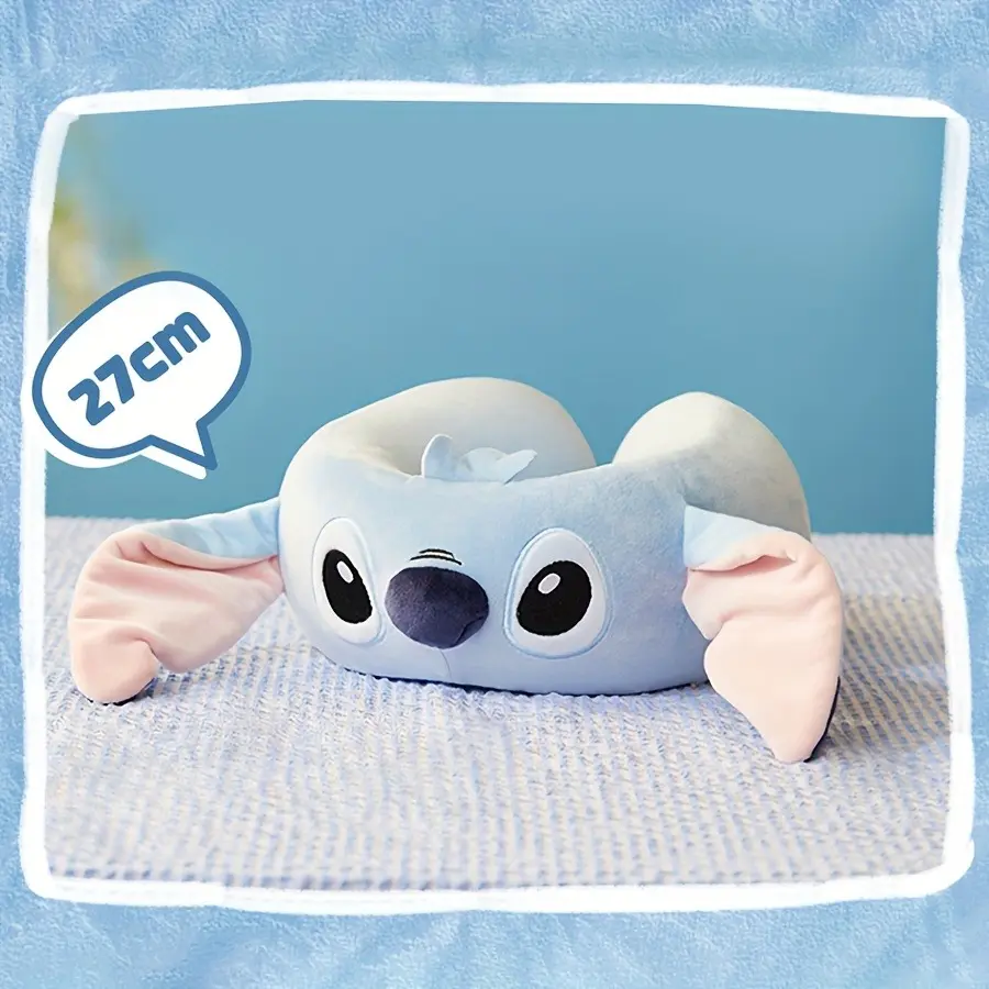 Disney Stitch IP Design Unisex Memory Foam Gummy U-Shaped Travel Neck Cushion - Soft Squishy Texture, Ergonomic Support, Ideal Gift for Stuffed Toy Fans, Gummy Texture, Back To School