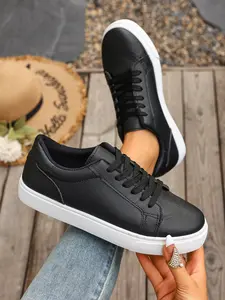 Women's Thick Sole Casual Sneakers, Spring & Fall Running Shoes, Anti-Slip Comfortable Flats, Ideal for Daily Commute, Denim, Thick Soled Sneakers