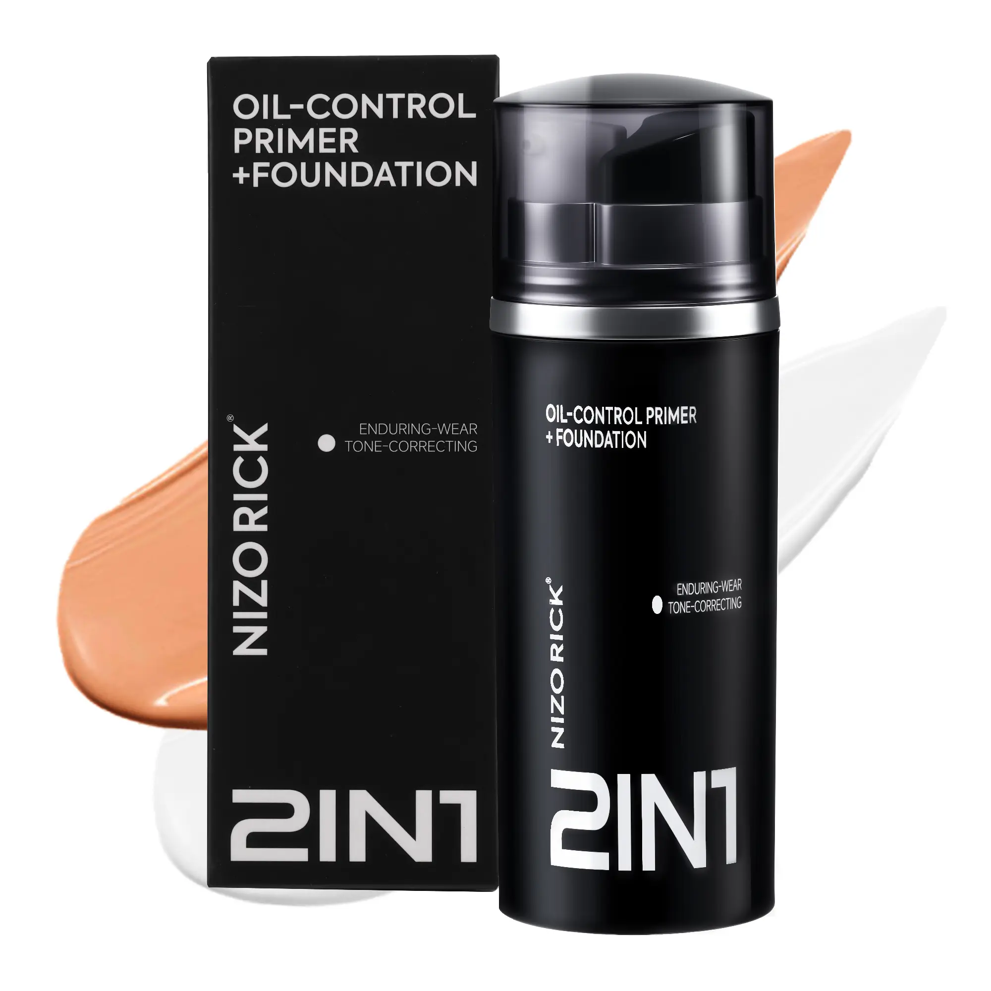 Oil Control Primer + Foundation 2 in 1 | Long Lasting Matte Makeup, Pore Minimizing, Smooth Base for Oily Skin Concealer