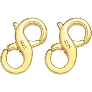 Double Opening Lobster Clasps Closure, 2 count Necklace Bracelet Extender Clasp and Closures S925 Sterling  Neckalces Connector for Bracelets Anklet DIY  Finding Supplies ()