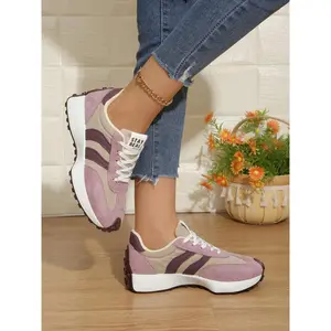 Women's Sporty Al-Gan Shoes, Spring & Fall Elegant Fashion Casual Round Toe Low Top Lace-Up Thick Sole Outdoor Running Shoes