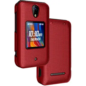 Case for Schok Flip 2022 Phone, Nakedcellphone [Grid Texture] Slim Hard Shell Protector Cover for T-Mobile/Boost/Metro SC3218B SC3218T