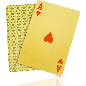 Deck of Cards, Gold Deck of Cards, Gold Waterproof Playing Cards, Poker Cards, Washable & Flexible, Playing Cards 2 Pack