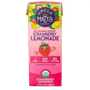 Uncle Matts Organic  54 fl oz Organic No Sugar Added Strawberry Lemonade Juice Box - 8 per Pack - Pack of 4