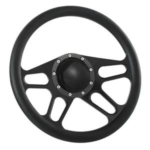 Flashpower 14'' Billet Half Wrap 9 Bolts Steering Wheel with Horn Button
