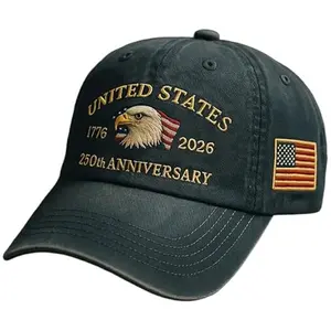 American 250th Anniversary Patriotic Baseball Cap for Men – Bald Eagle and 50 Stars with 13 Stripes Design, 1776-2026, Unisex, Perfect Gift for Halloween, Black Friday, History Lovers, and Patriotic Events.