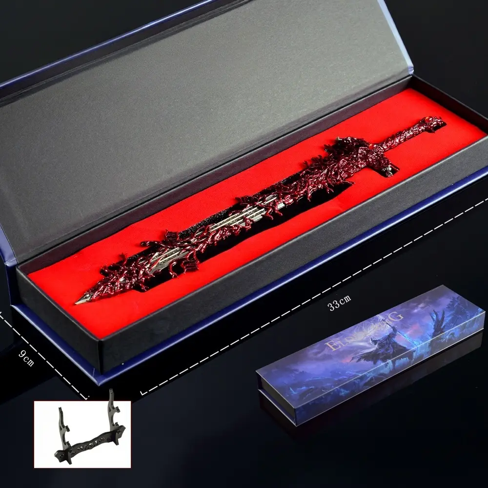 Insane Detail Elden Ring Blasphemous Blade Replica – 30CM Mini Greatsword for Desk Setup!Best Gift for Gamers & Boyfriends decor festive home collectible toy art figurine Decoration Items Statue Series Box