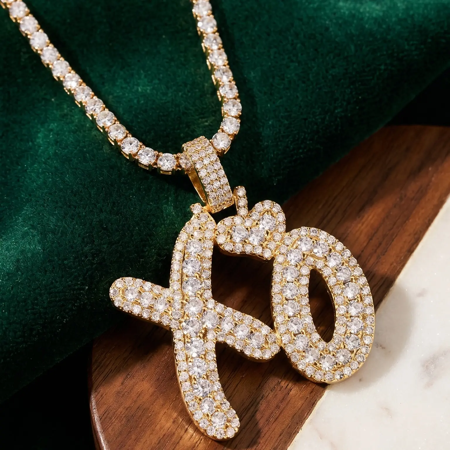 Heart XO Letter Pendant Unisex Trendy Couple Necklace Daily Versatile Jewelry Gift for Him Her