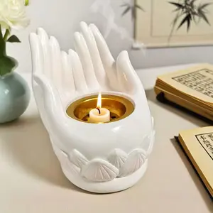 Creative Lotus Buddha Hand Incense Burner, Oriental Style Decorative Holder, Relaxing Air Purifier, Air Fragrance Diffuser, Living Room Coffee Table Bedroom Nightstand Decoration