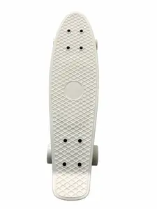 22" kateboard Mini Cruiser Penny Style Board Plastic Deck. White/White Double Kick Maple Skateboard mall  grabber  skateboard