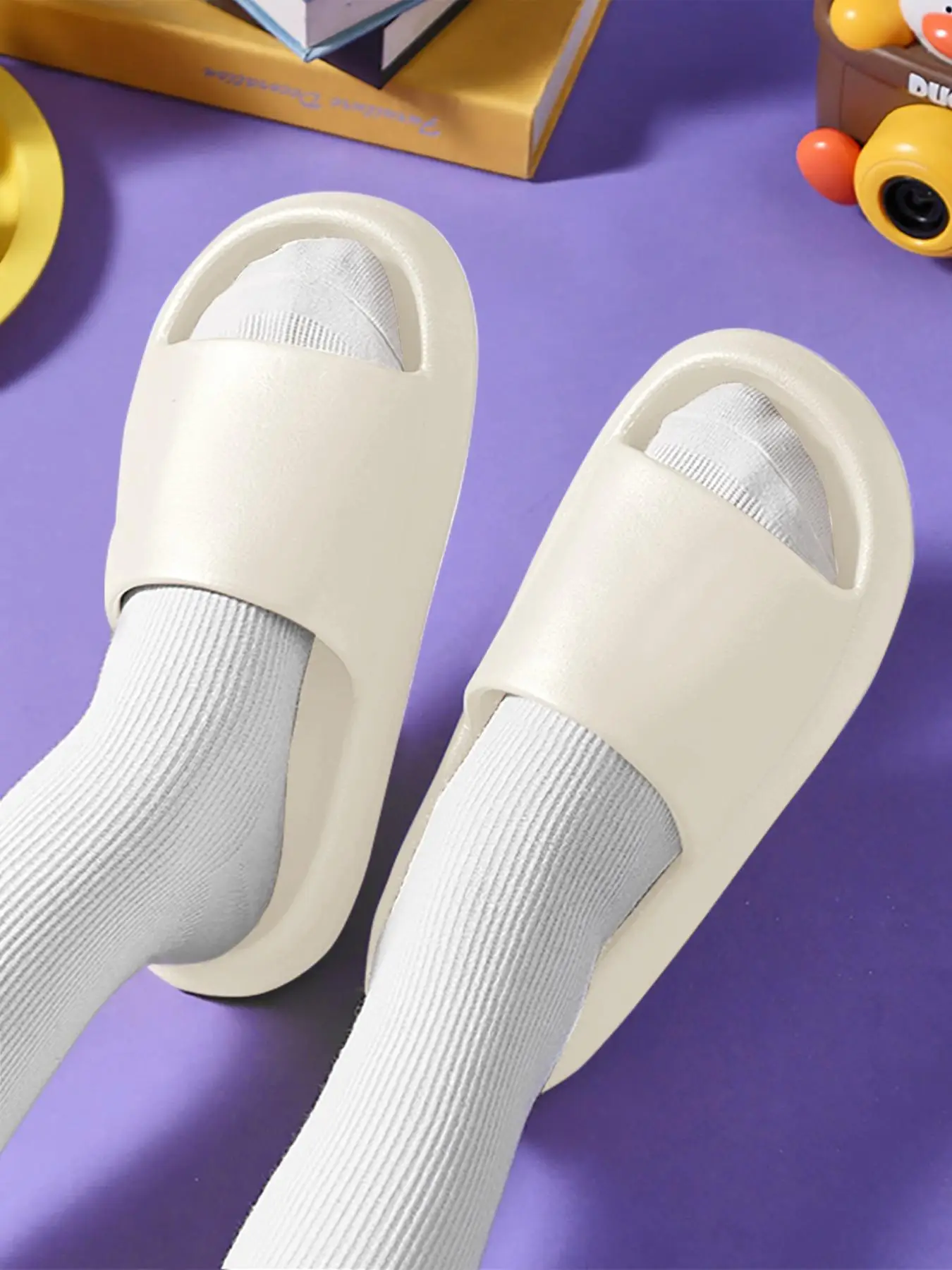 Men's Summer 2024 Simple Plain Lightweight Casual Soft Bottom Non-slip Wide Band Wear-resistant Eva Insole Slides, Casual Comfortable Home Slippers, O