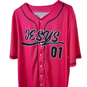 Unisex Jesus #01 Psalms 91 Protection Prayer Short-Sleeve Baseball Jersey, Machine-Washable Sportswear Clothing, Pink/Black Baseball Jersey Style
