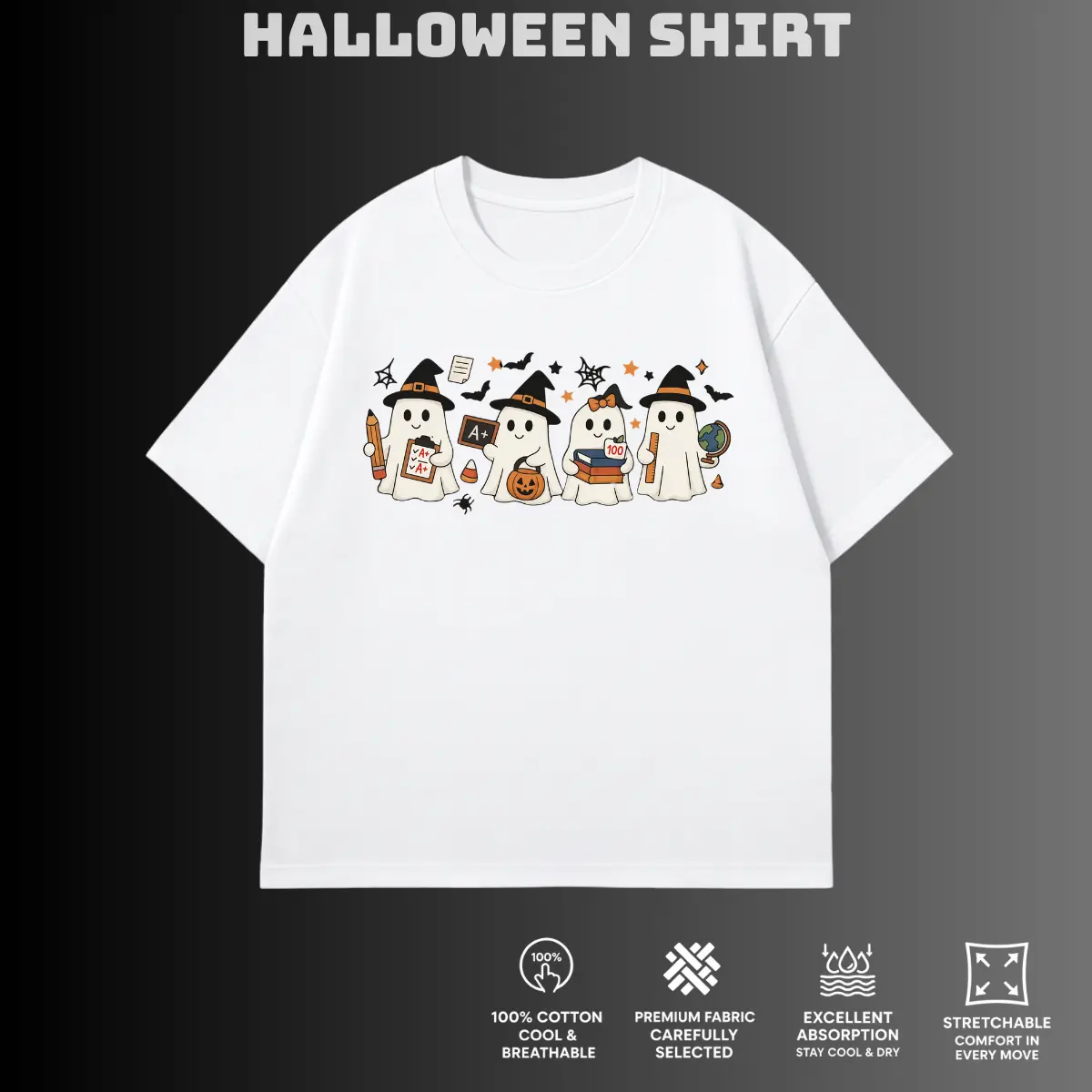 Halloween Ghost Teacher Shirt, Halloween Teacher Shirt, Spooky Teacher Shirts, Halloween Gift for Teacher, Cute Ghost Shirt, Back To School Shirt