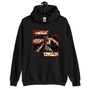 Men's Chainsaw Man Graphic Hoodie - Denji, Power, Makima, Pochita Prints, Unisex Everyday Tops, Kangaroo Pocket Fabric Sweatshirt, S-5XL
