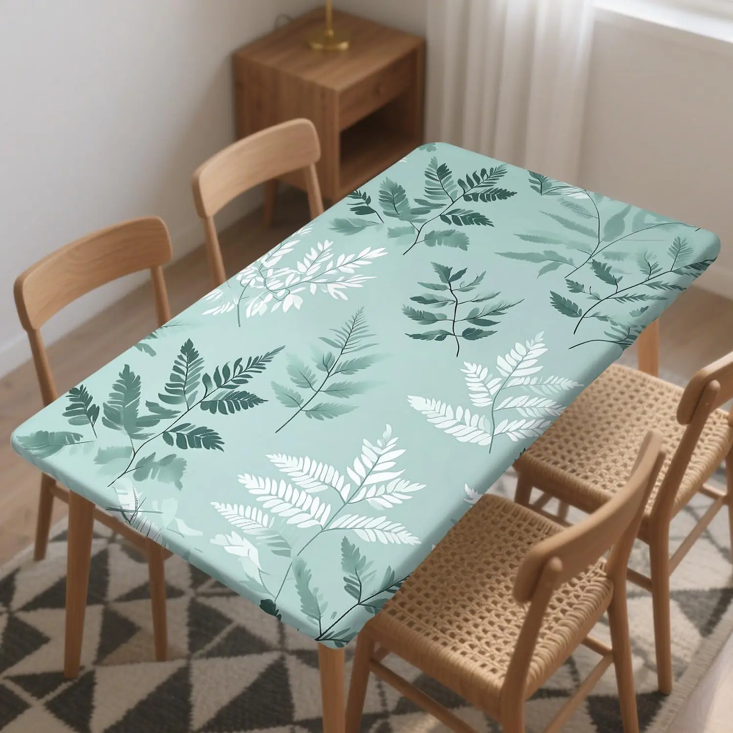 B-mint Green White Fern