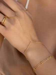 Simple Plain Beaded Chain Bracelet, Cuff Bangle, Trendy Bangles, Stainless Steel Jewelry for Party, Daily Clothing Decor, Trendy All-match & Exquisite Jewelry for Birthday Gift