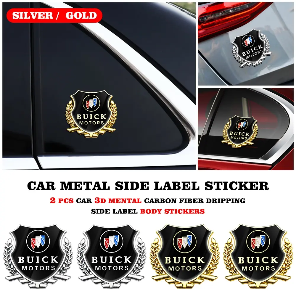 3D Metal Car Logo Sticker, Rear Trunk Decoration Decal, Customizable Auto Emblem Badge, Durable Vehicle Accessory for Buick, Automotive Decals