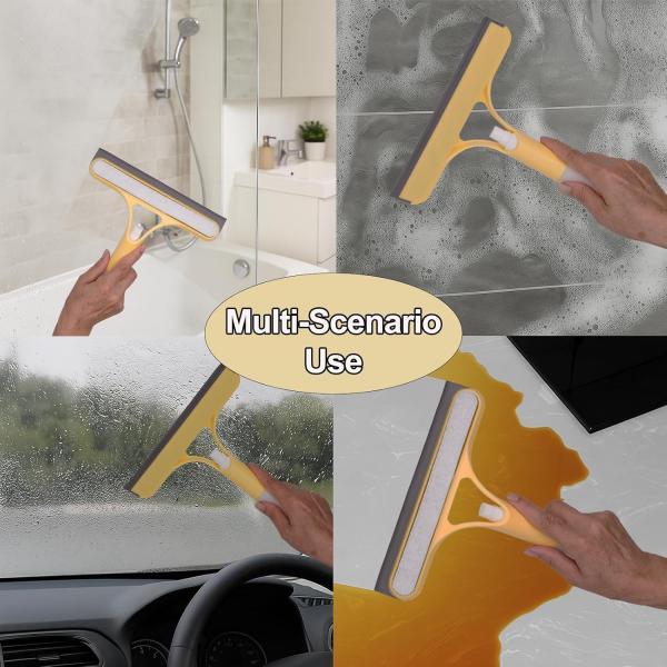 3 in 1 Spray Squeegee with Built-in Spray Bottle for Car Home Windows Mirrors White Blue Yellow Window Cleaner Tool with Integrated Sprayer for Spot Cleaning