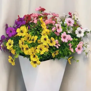 6-Color Artificial Flower (6/12pcs/set), UV Resistant Colorful Fake Flower, Decorative Bouquet for Home Garden Party Wedding Decor